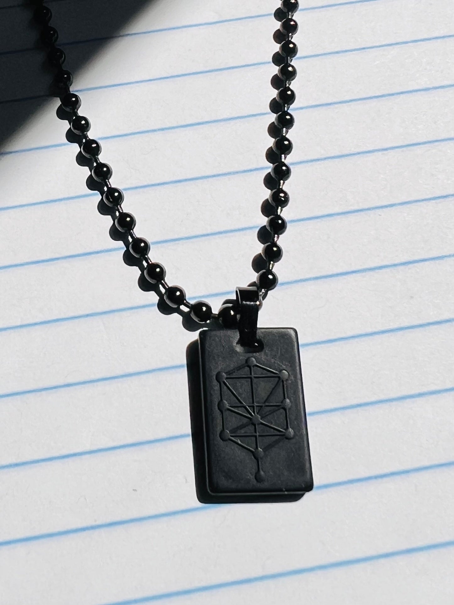 Nano Zohar Protection Necklace, Black Silicon Pendant with Tree of Life Design, 26-inch Stainless Steel Chain
