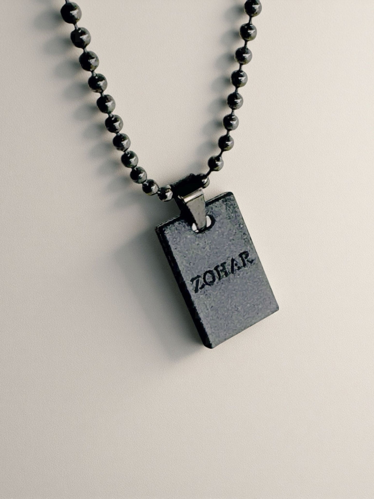 Nano Zohar Protection Necklace, Black Silicon Pendant with Tree of Life Design, 26-inch Stainless Steel Chain